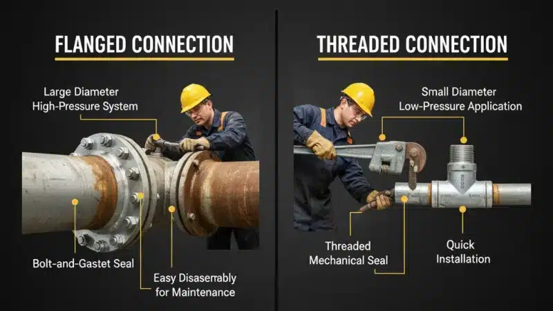 Flanged Vs Threaded Connection Method Comparison Texas Flange Flanged Vs Threaded Connection Method Comparison Texas Flange